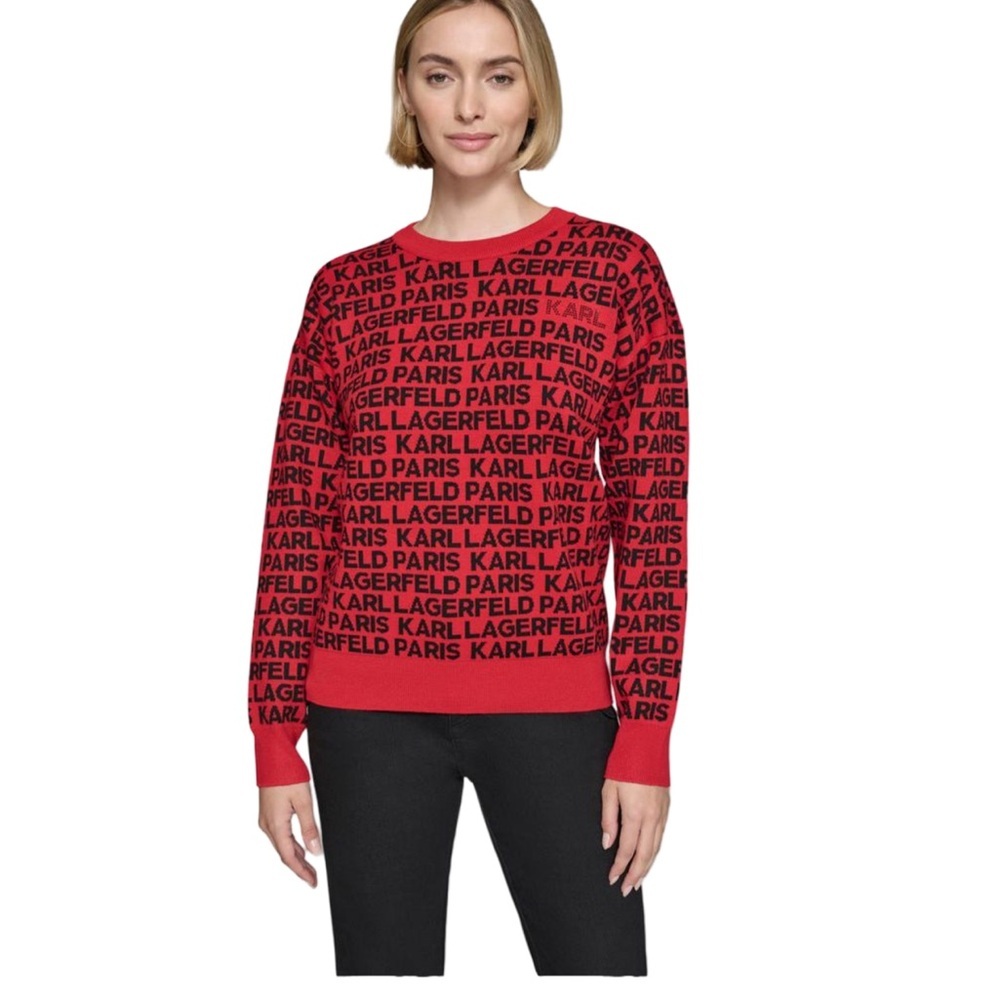 Karl Lagerfeld Paris Logo Signature Crewneck Sweater NWT Size M